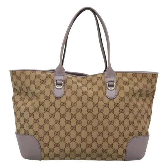 GUCCI GG Canvas Tote Bag Beige Gold - Picture 3 of 16